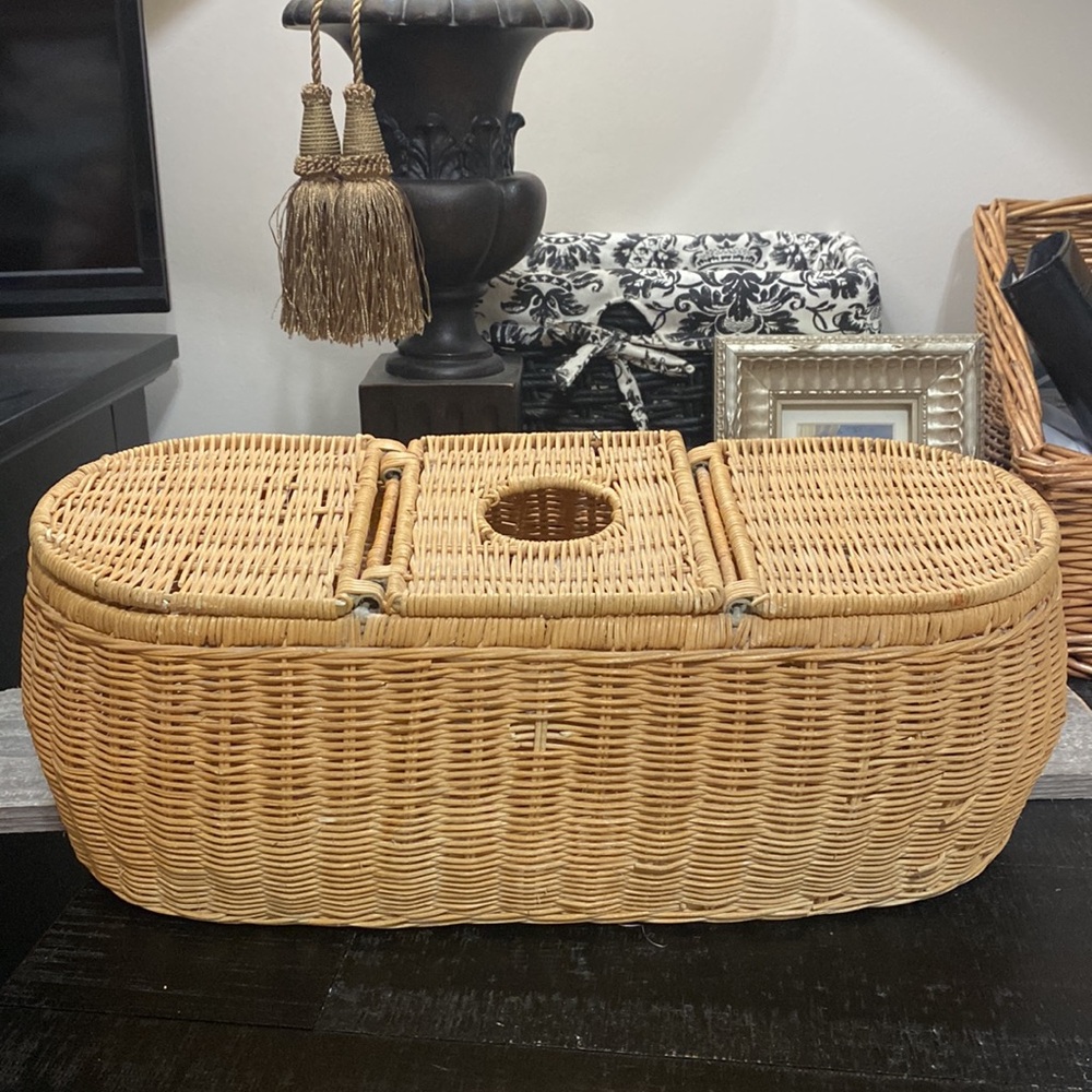 Woven Rattan Tissue Box & Toilet Paper Cover - Natural Tan! - Picture 3 of 7
